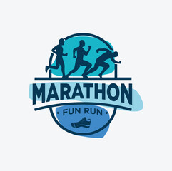 Sport Running Marathon Competition Logo Template Vector