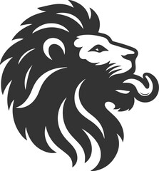 A lion licking its lips in hunger vector animal silhouette
