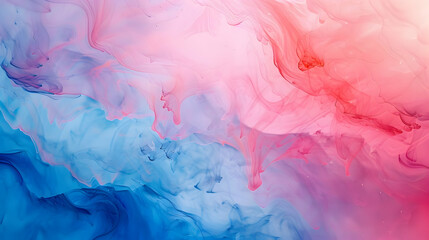 Abstract colorful fluid art blending pink and blue hues with soft textures