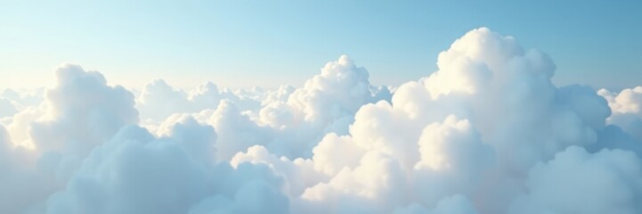 Obraz premium White clouds with subtle shading and gradient, cloudy, airy, misty