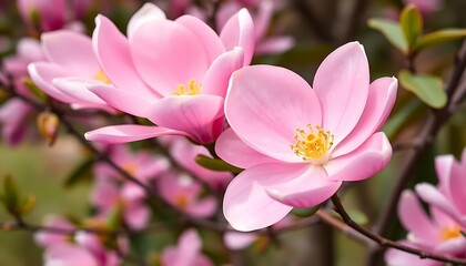 Obraz premium Pink Magnolia Flowers (, )