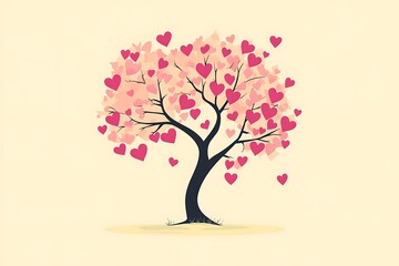 A heart-shaped tree, perfect for Valentine's Day or love-themed designs.