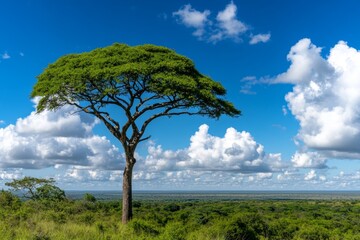 Obraz premium African landscape in the Hwange National Park, Zimbabwe