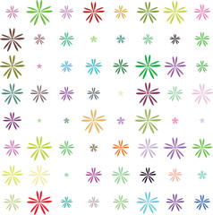 Vibrant Floral Starburst Pattern – Abstract Geometric Digital Art