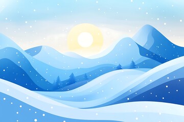 Fototapeta premium Winter Wonderland Landscape with Snowy Mountains