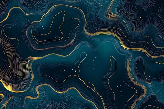 Abstract Dark Teal and Gold Textured Background Design