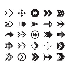  Black arrow vector collection. Arrow. Cursor. Modern simple arrows. Arrow icon pack illustration Isolated on vector