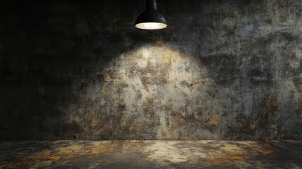 Abstract dark room wall space background. Product wall with sunlight, Empty space studio dark room with spot lighting in black background. Use as montage for product display.