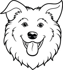 puppy face drawing, vector 
