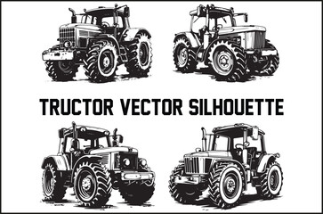 Tractor Silhouette Bundle – High-Quality Vector Illustrations for Farming Designs.