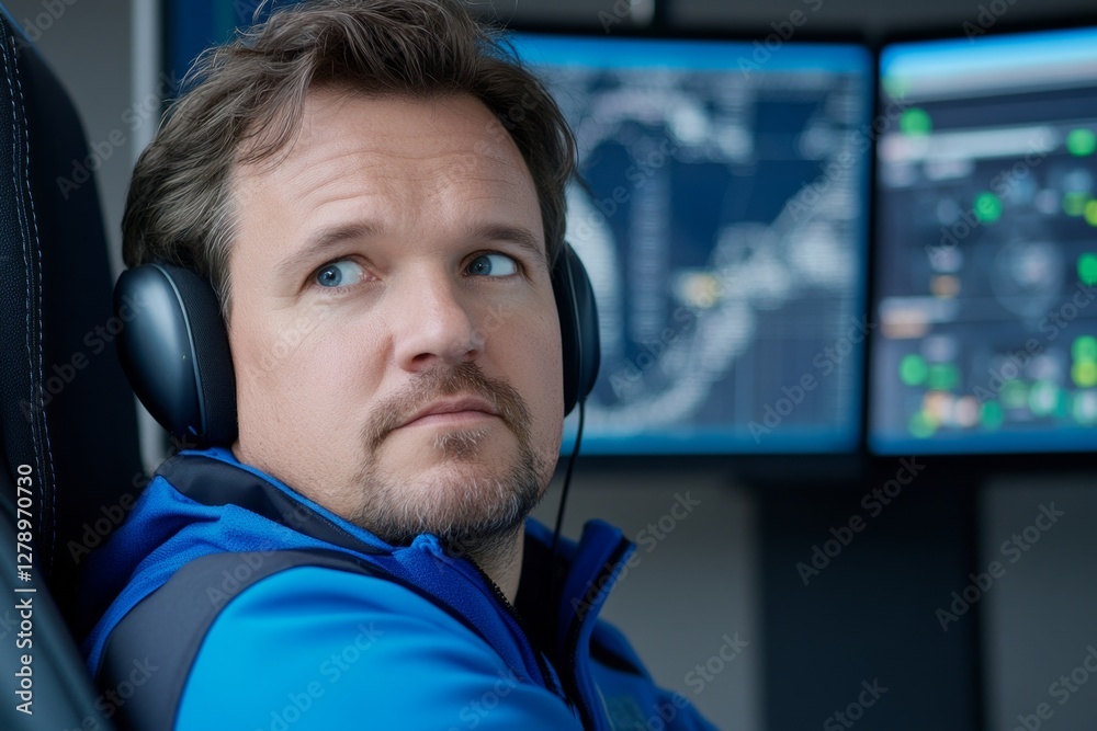 Fototapete Analyst working with computer in Business Analytics and Data Management System with KPI and metrics connected to the database for technology finance, operations, sales, marketing Data analysisAi