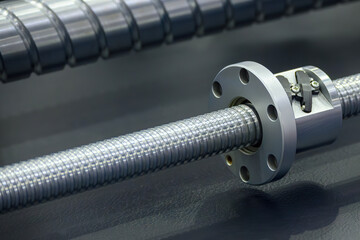 Closeup scene the spare parts  lead ball screw set.