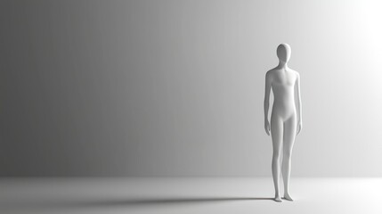 A stylized 3D human with minimal features, suitable for abstract designs. 