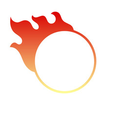 cerchio di fuoco colorato su fondo trasparente 