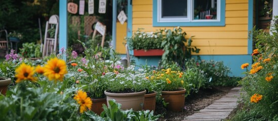 Vibrant Cottage Garden Path