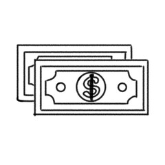 Simple Illustration of Stacked Currency With Dollar Sign Theme