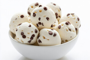 White chocolate covered marshmallows on a white background