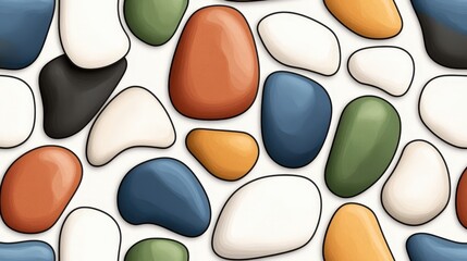 Colorful Pebbles and Stones Pattern for Background or Decoration in Various Projects