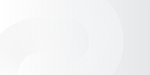 Abstract white glowing geometric lines on gray background. Modern shiny circle background abstract