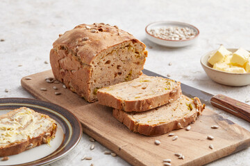Sliced Spelt Bread with Sunflower Seeds