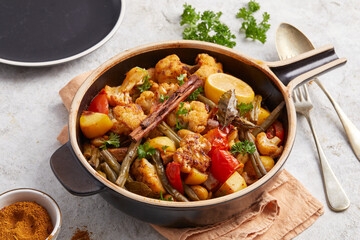 Baked Mixed Vegetable Pan with Basil