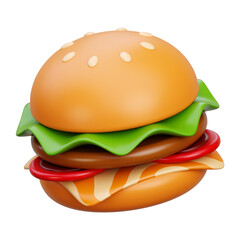 Burger 3D render Icon
