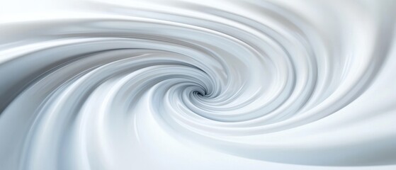 A swirling, abstract design in shades of white creates a sense of motion, evoking fluidity and tranquility.