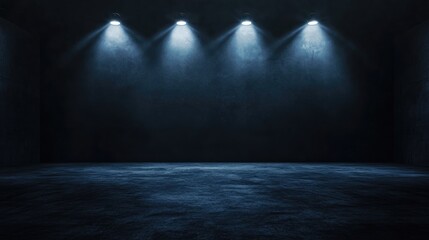 Abstract dark space background. Product showcase with spotlight, Black studio room background, Empty space studio dark room with spot lighting in black background. Use as montage for product display.