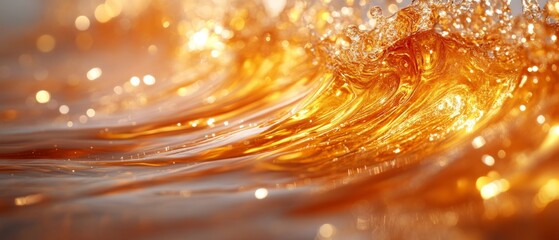 Whiskey liquid background wallpaper, close up texture amber brown gold water liquor