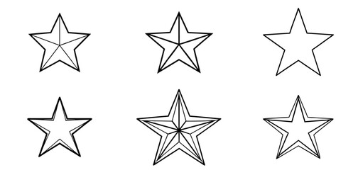 Star Outline Coloring Page Printable Line Art Drawing