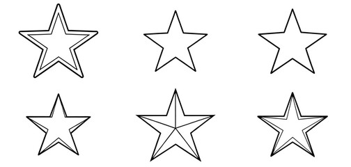 Star Outline Coloring Page Printable Line Art Drawing