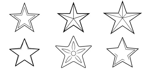 Star Outline Coloring Page Printable Line Art Drawing