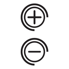 Obraz premium Add and remove round button icons. Plus minus circular web element icon. isolated on white and black background.eps10