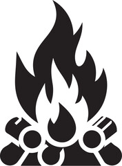 Fire flame silhouette vector illustration