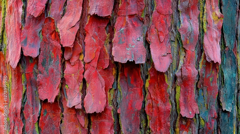 Poster the bark of a redwood tree, with its rich reddish tones and fibrous texture