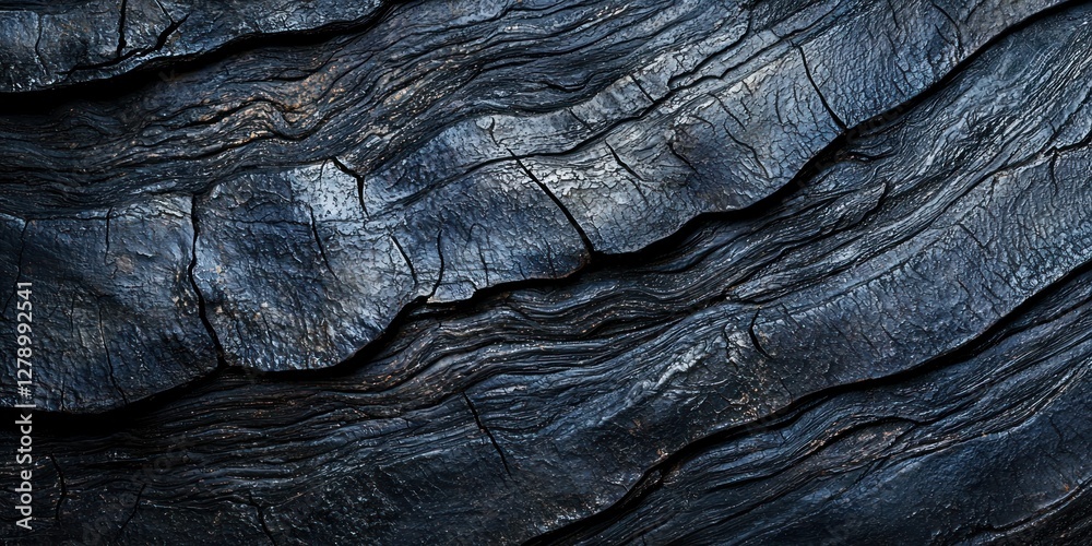 Poster tree bark showcasing deep grooves and textured patterns. 