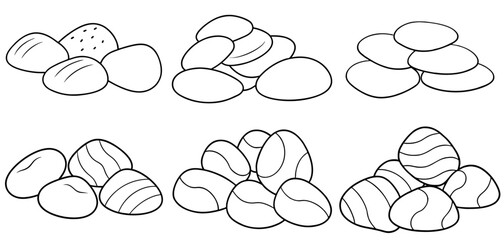 Fototapeta premium stones Outline Coloring Page Printable Line Art Drawing