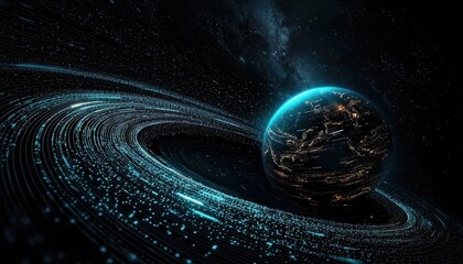 Explore the concept of a digital universe journey through time and space.