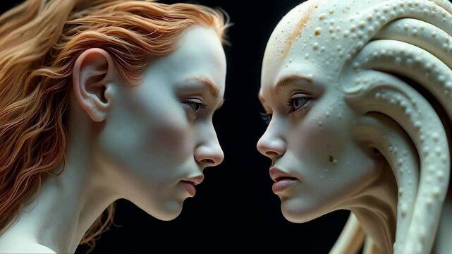 woman opposite alien
