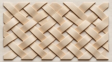 Intricate Natural Wood Woven Pattern on Light Wooden Surface for Home Decor Inspiration