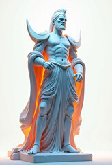 Fototapeta premium Statue of a Mythological God with Toga and Shoulder Armor