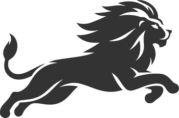 Fototapeta premium A lion sprinting at full speed animal vector silhouette