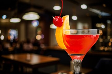 Tasty sweet cocktail alcohol drink