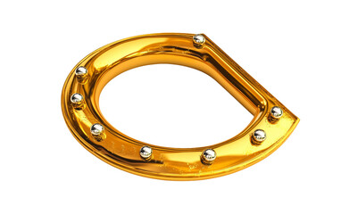 Obraz premium Golden Horseshoe Representing Fortune and Prosperity Isolated on transparent background.