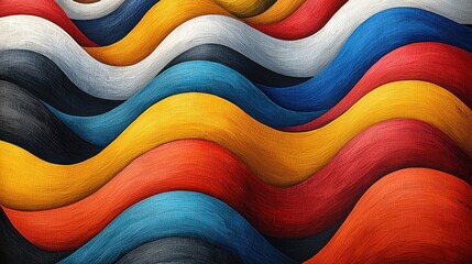 Colorful Waves in Abstract Art Style with Bold Lines and Flowing Patterns for Creative Projects