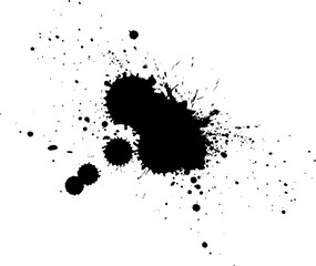 Fototapeta premium black ink brush painting splash splatter artistic