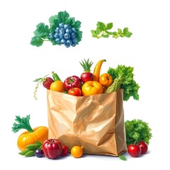 vegetables in a shopping bag with groceries