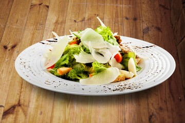 Fresh delicious salad with fresh vegetables