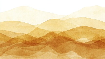 Obraz premium Soft Earthy Watercolor Landscapes in Warm Tones of Brown and Beige