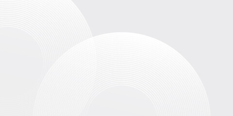 Vector white glowing geometric lines on gray background circle lines illustration